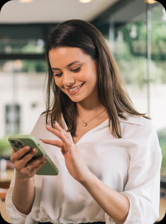 Girl holding a phone